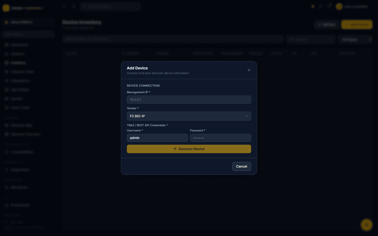 Click to enlarge Add Device dialog