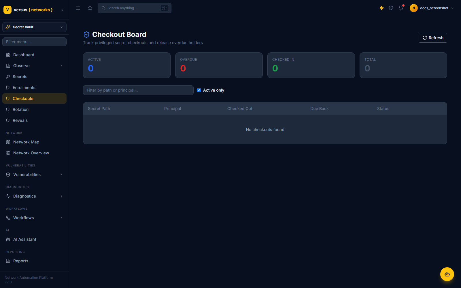 Click to enlarge Secret Vault - Checkout Board