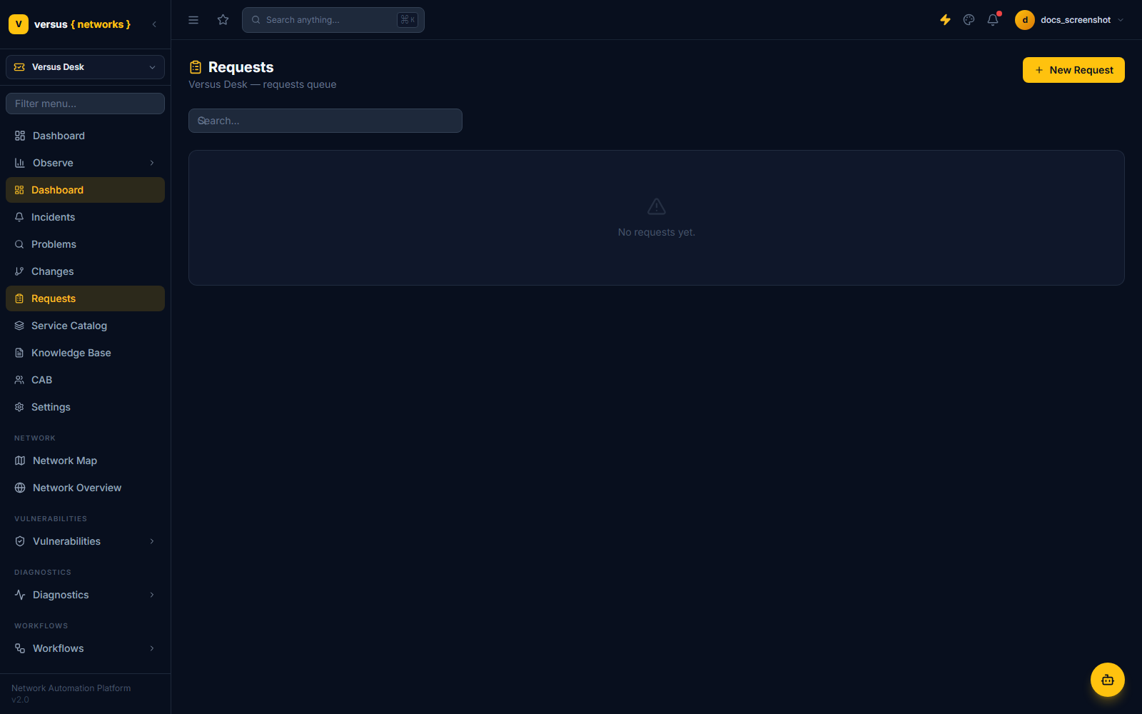 Click to enlarge Requests queue, currently empty