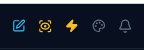 The console header action icons — the Quick Whiteboard pen button is the first of the cluster