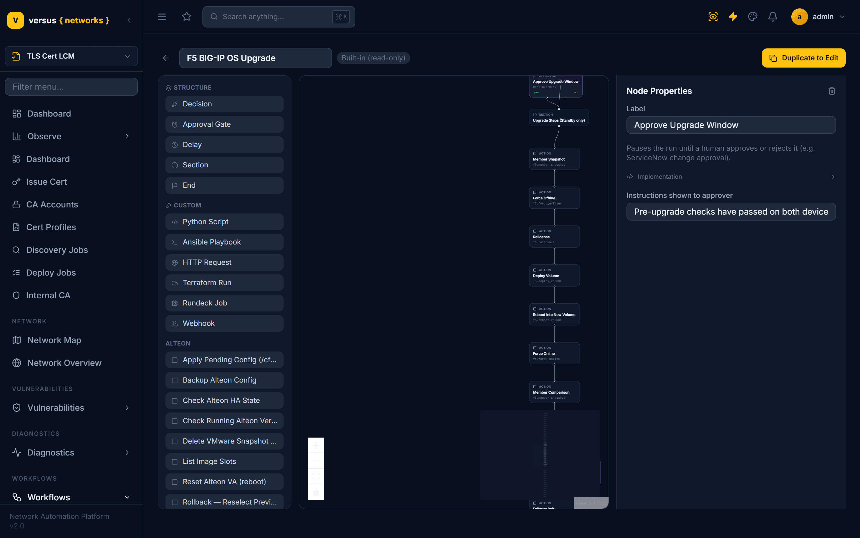 Click to enlarge Approval Gate node properties panel