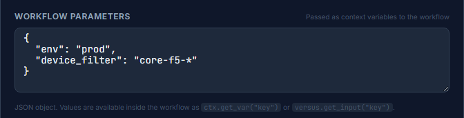 Click to enlarge Workflow Parameters field
